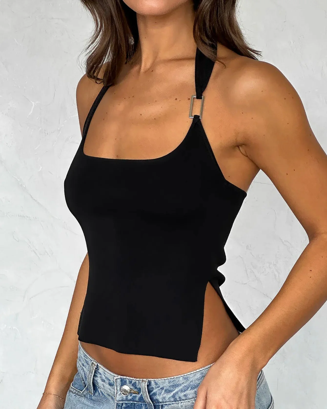 Abrina Sleeveless Slit Top - Image 7