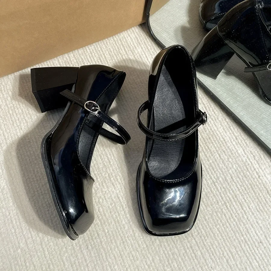 Adele Square Toe Thick Heels - Image 6