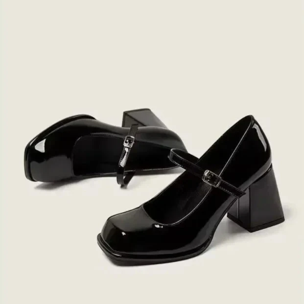 Adele Square Toe Thick Heels - Image 7