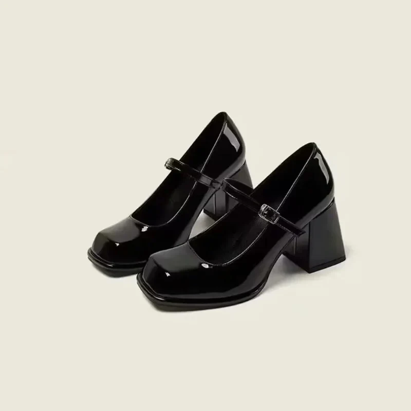 Adele Square Toe Thick Heels - Image 8