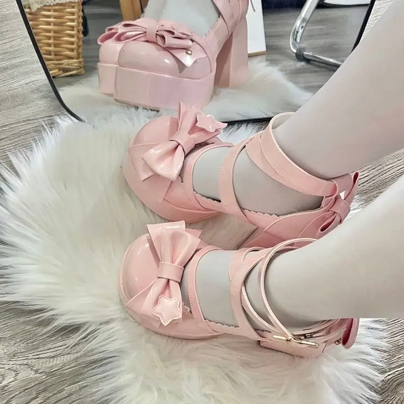 Admiring You Retro Bow Chunky Heels - Image 4