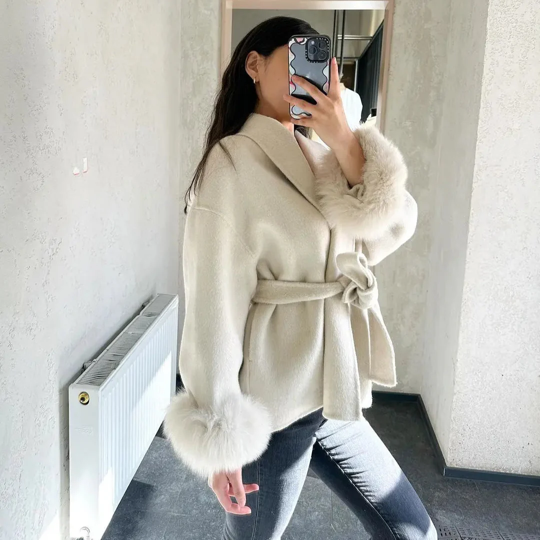 All Fur It Faux Fur Woolen Coat - Image 13