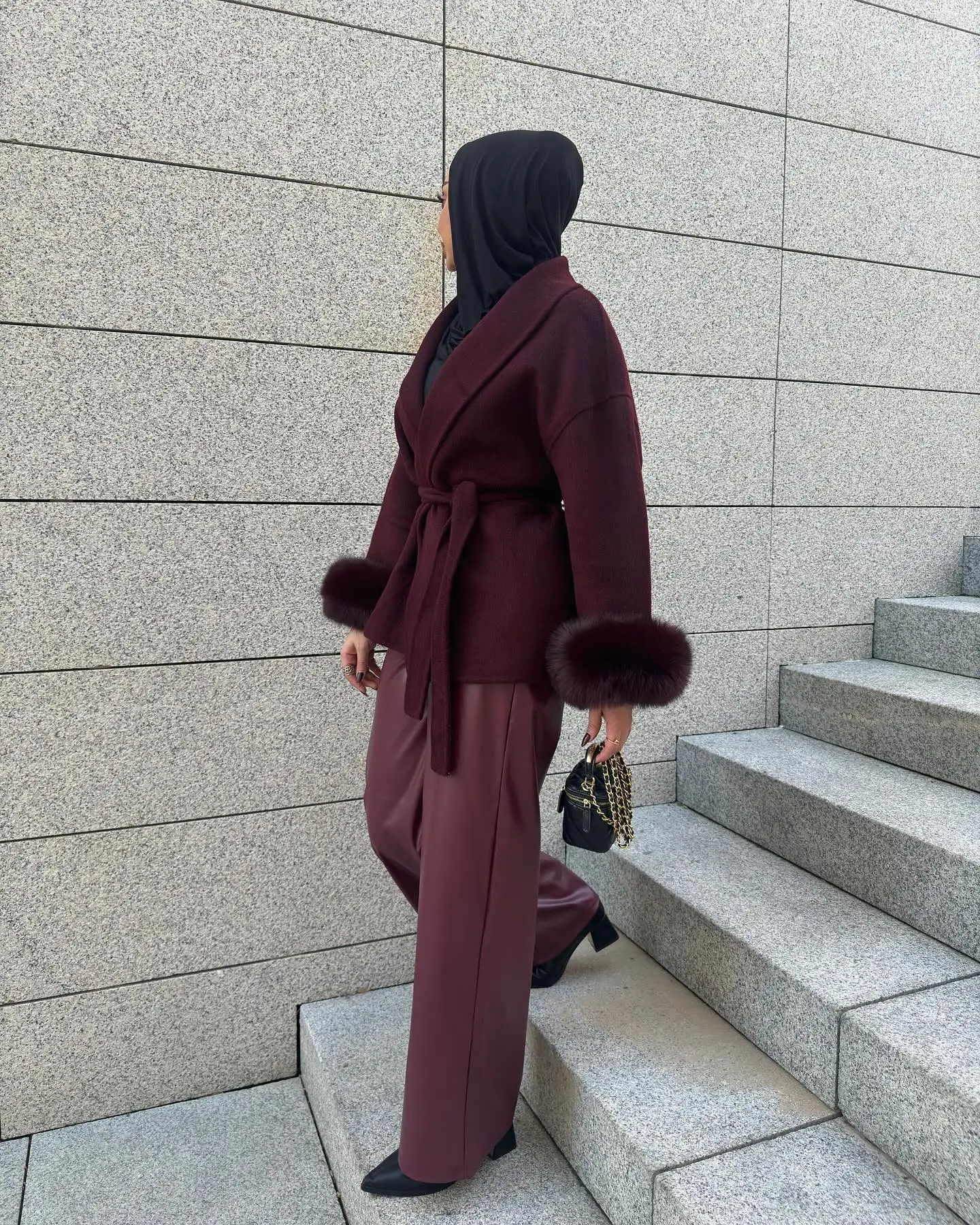 All Fur It Faux Fur Woolen Coat - Image 2