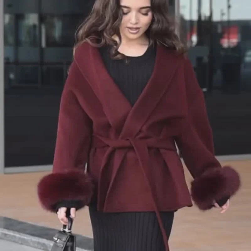 All Fur It Faux Fur Woolen Coat - Image 3