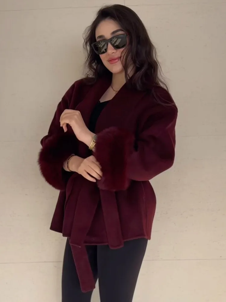 All Fur It Faux Fur Woolen Coat - Image 4