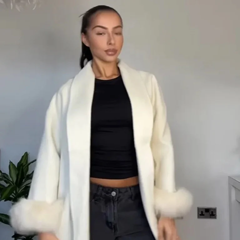 All Fur It Faux Fur Woolen Coat - Image 9