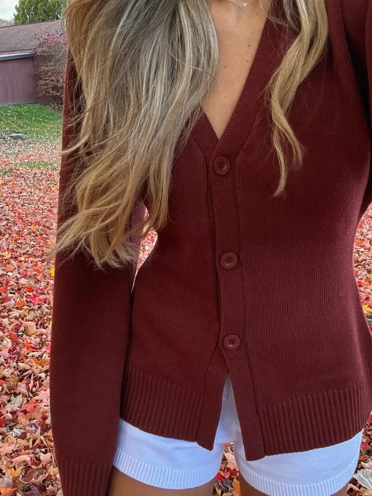 Aneria V Neck Knitted Cardigan - Image 2