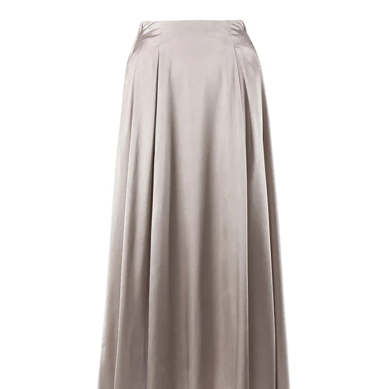 Angie Satin Gathered Maxi Skirt - Image 5