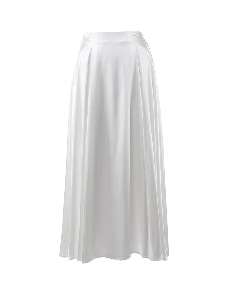 Angie Satin Gathered Maxi Skirt - Image 9