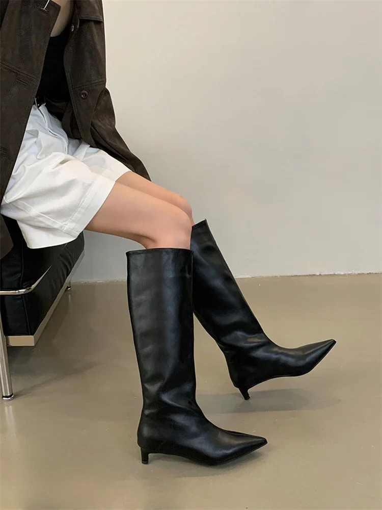 Ashton Knee High Thin Heels Boots - Image 12