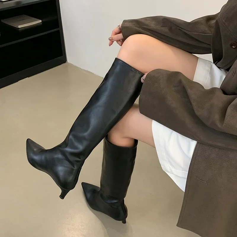 Ashton Knee High Thin Heels Boots - Image 14