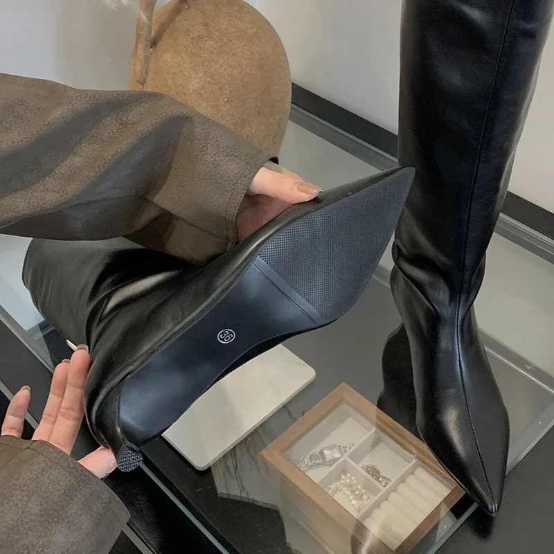 Ashton Knee High Thin Heels Boots - Image 15