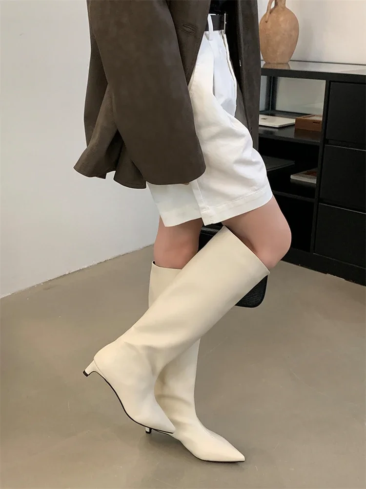 Ashton Knee High Thin Heels Boots - Image 8