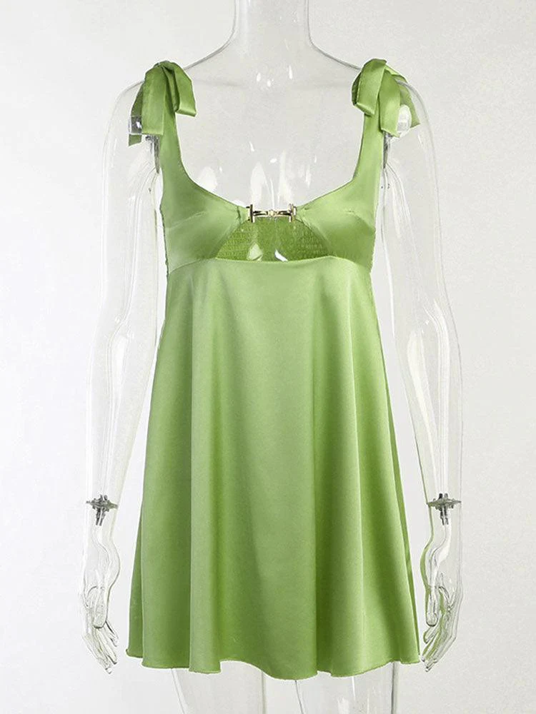 Averil Satin Chain Cut Out Dress - Image 16