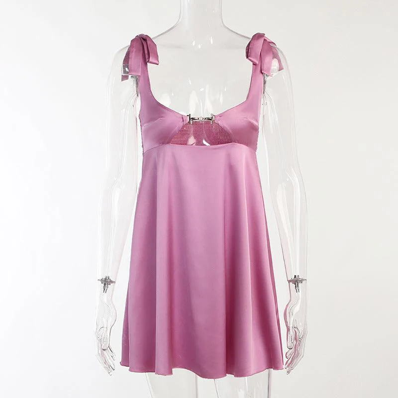Averil Satin Chain Cut Out Dress - Image 7