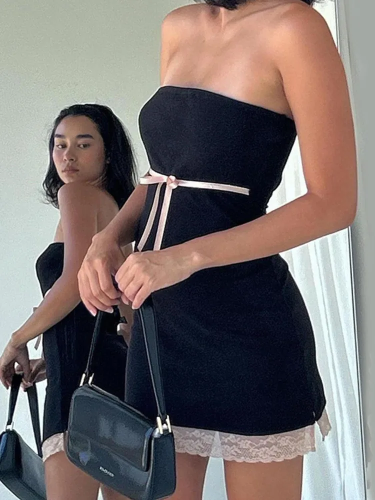 Backless Bow Bliss Mini Dress - Image 3