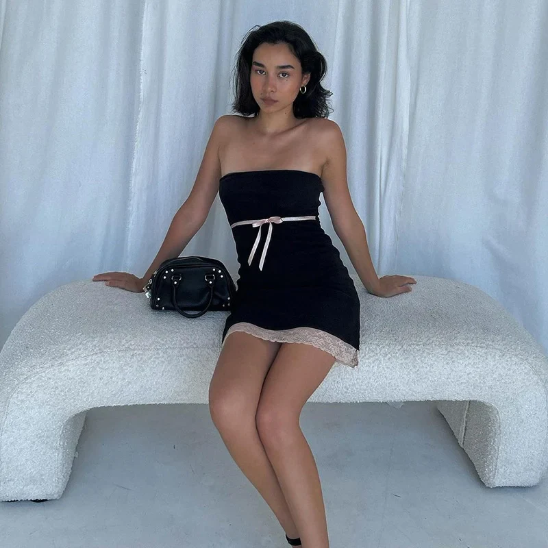 Backless Bow Bliss Mini Dress - Image 8