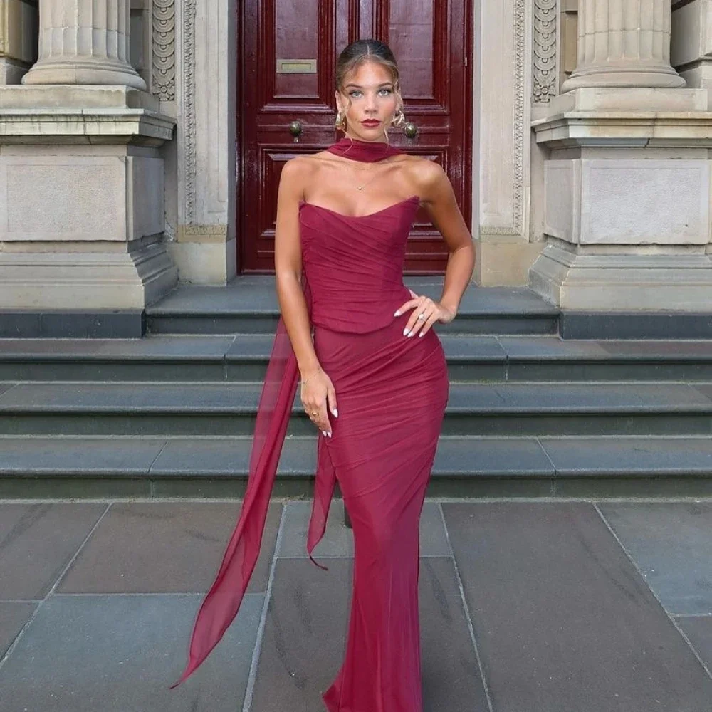 Bellamy Strapless Set With Scarf
