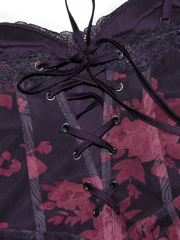 Berry Bouquet Backless Floral Dress - Image 10