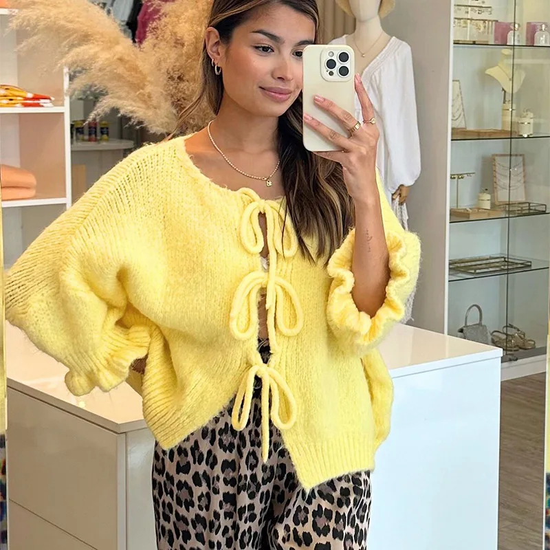 Bethany Hollow Out Knitted Cardigan - Image 2