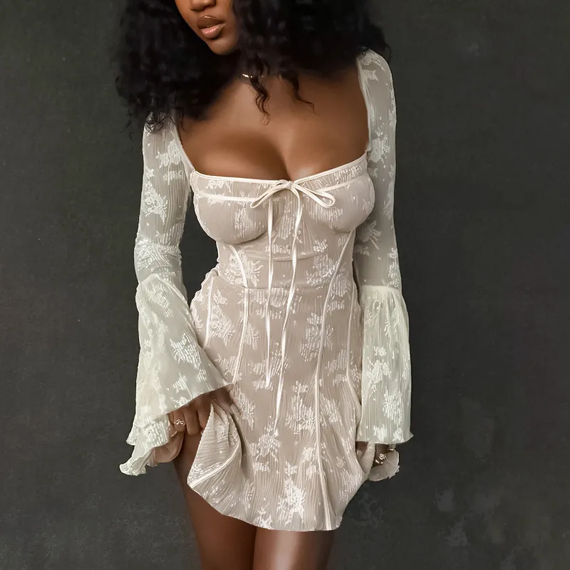 Blissful Bite Apricot Bell Mini Dress - Image 8