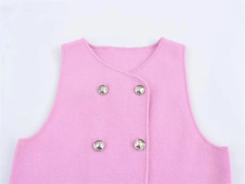 Blooming Pink Knitted Vest Top - Image 5