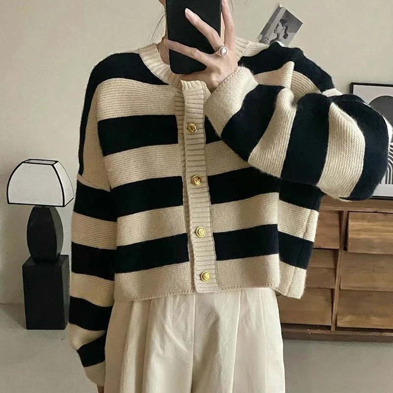 Blythe Stripe Cascade Knitted Cardigan - Image 3