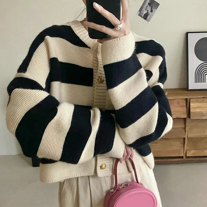 Blythe Stripe Cascade Knitted Cardigan - Image 5