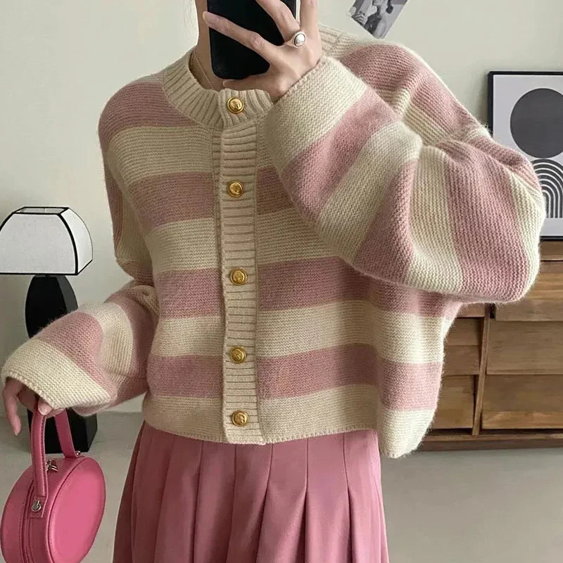 Blythe Stripe Cascade Knitted Cardigan - Image 6
