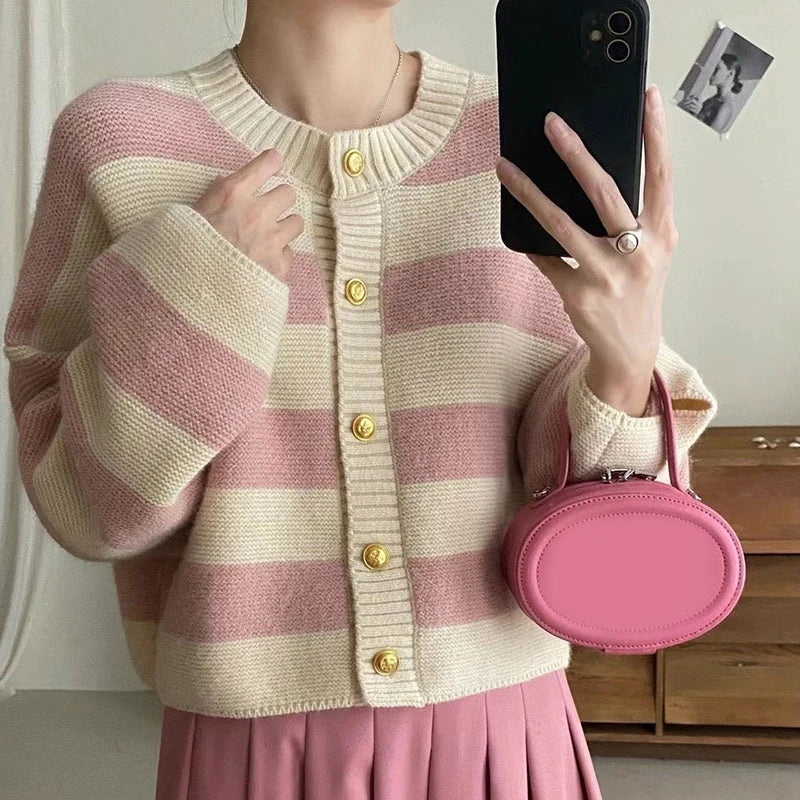 Blythe Stripe Cascade Knitted Cardigan - Image 8