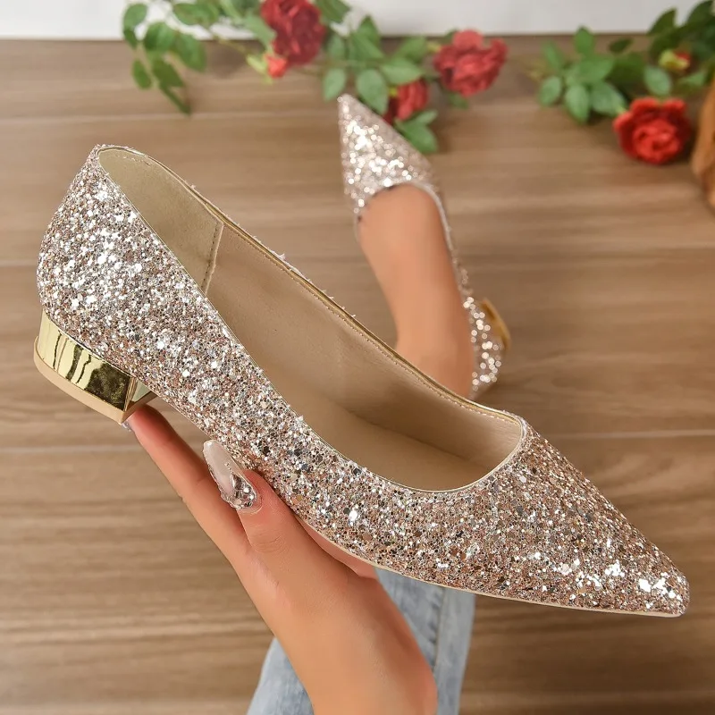 Burke Glitter Pointed Toe Heels - Image 4