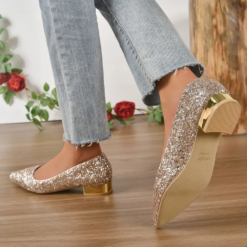 Burke Glitter Pointed Toe Heels - Image 5