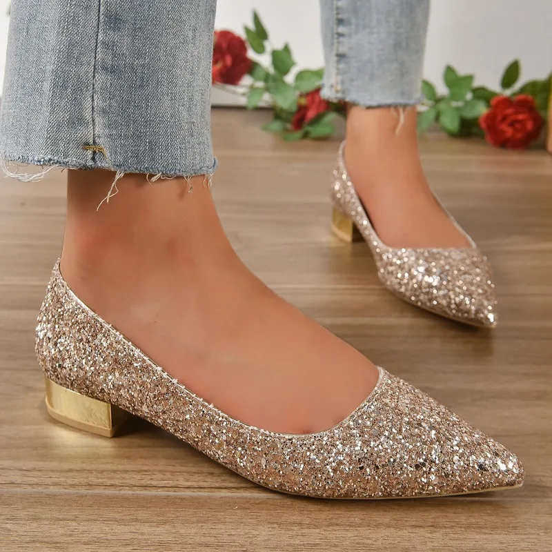 Burke Glitter Pointed Toe Heels - Image 6