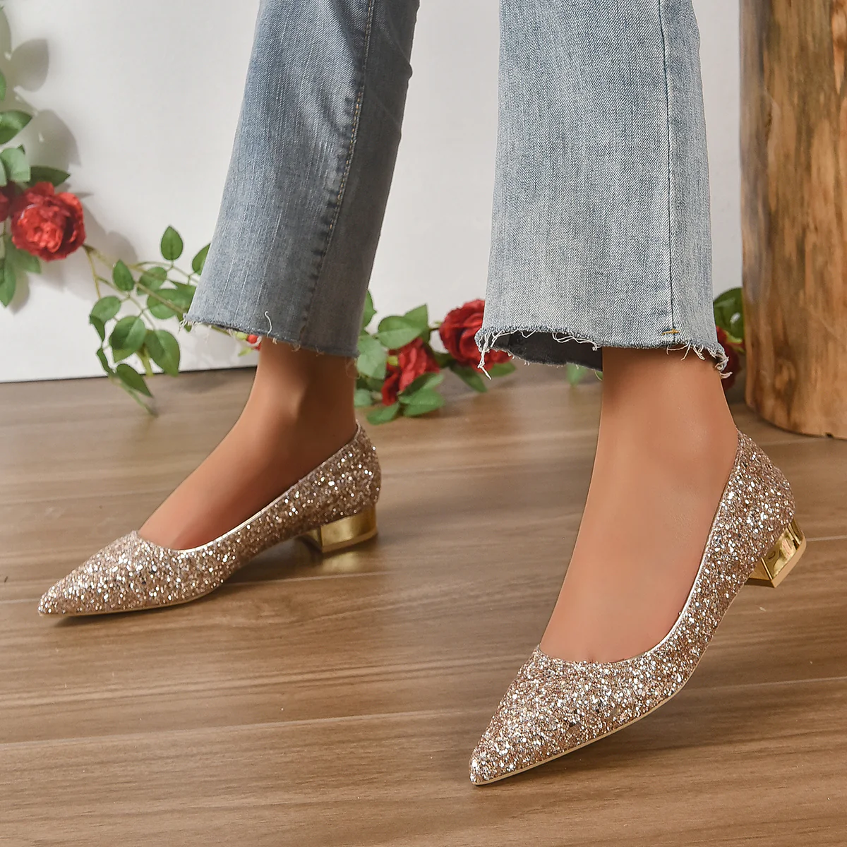 Burke Glitter Pointed Toe Heels - Image 8