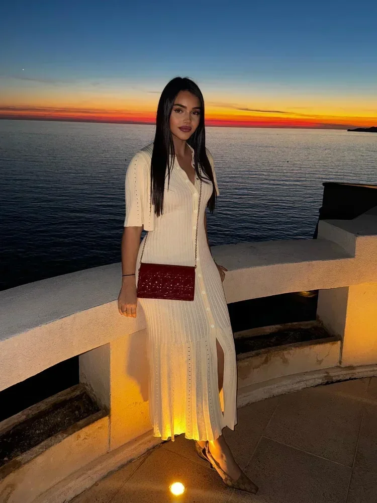 Buttercream Knit Midi Dress - Image 3