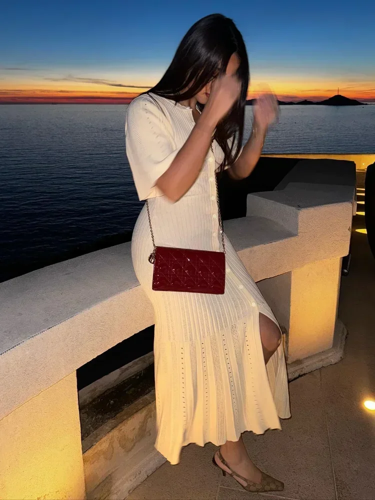 Buttercream Knit Midi Dress - Image 4