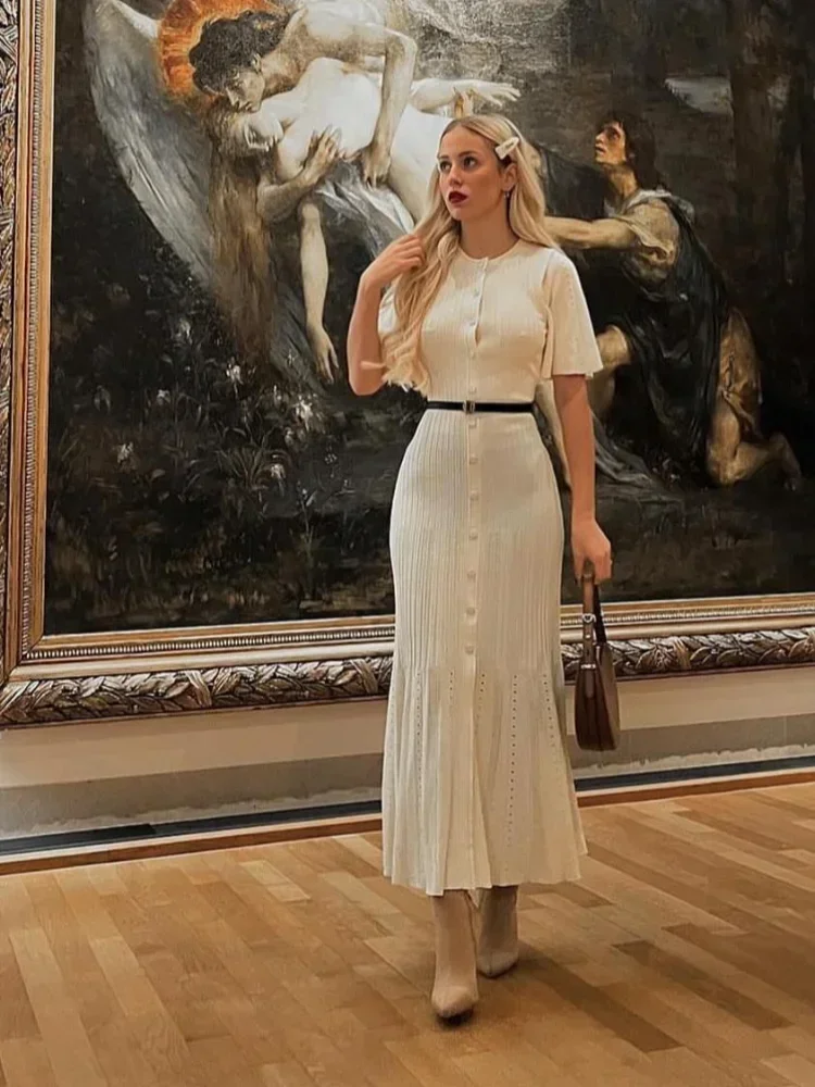 Buttercream Knit Midi Dress - Image 5