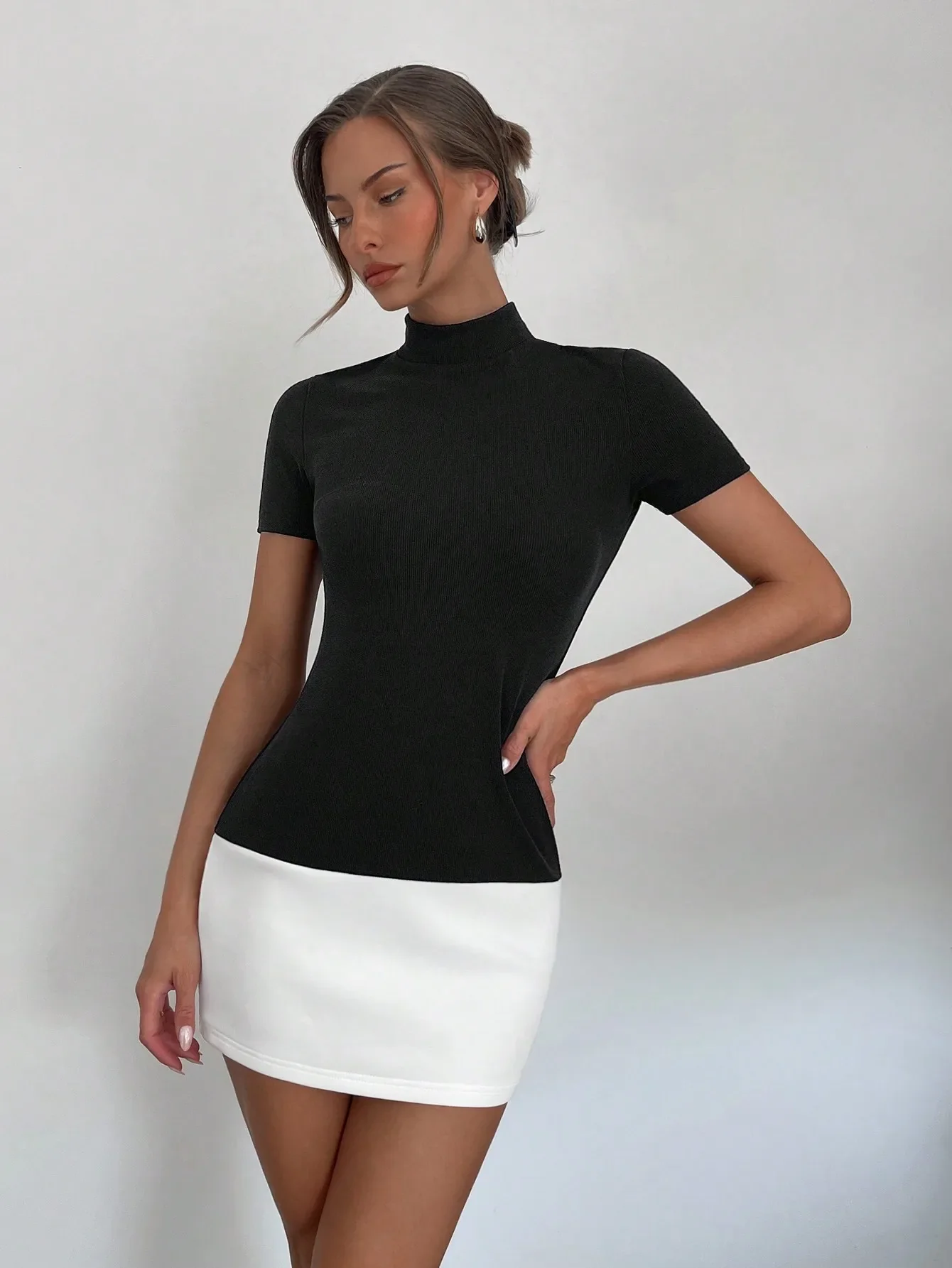 Camden Contrast Mini Dress - Image 6