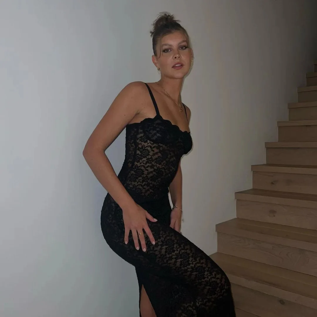 Carolyn Lace Up Maxi Dress - Image 8