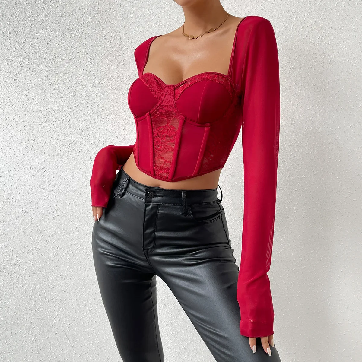 Catching Feelings Lace Corset Top - Image 10