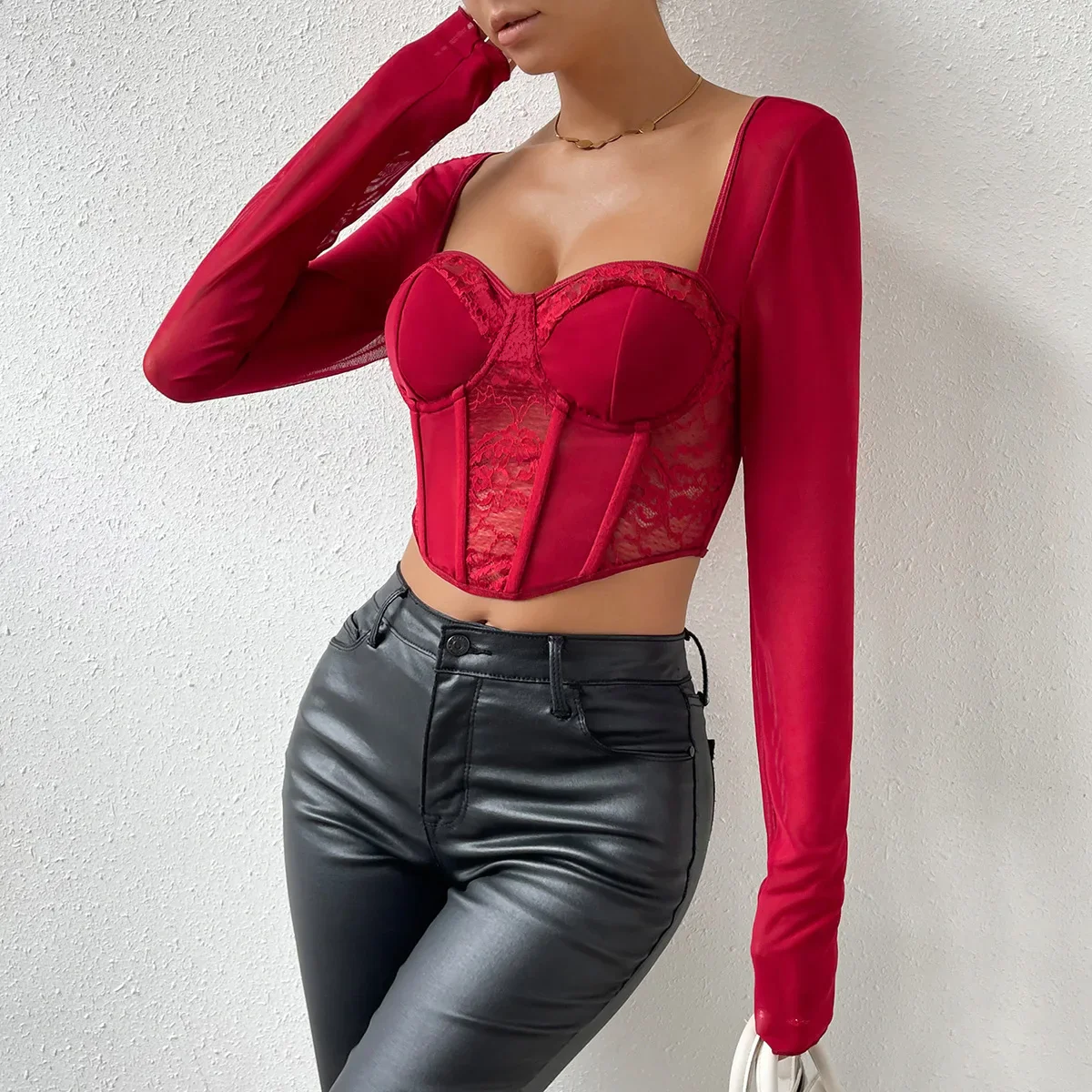 Catching Feelings Lace Corset Top - Image 9