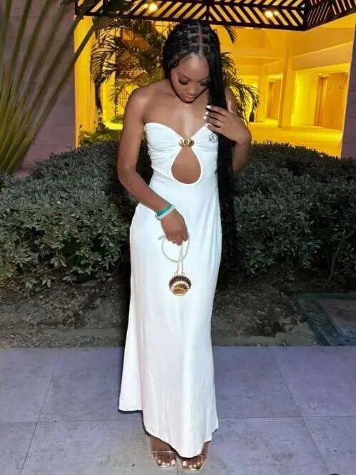 Caught My Eye Strapless Midi Dress - Image 4