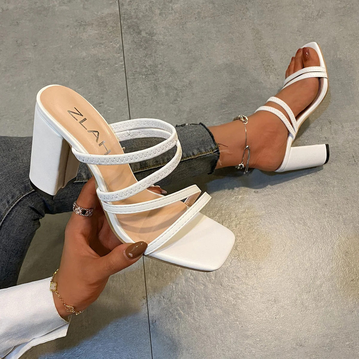 Celeste Charm Open Toe Heels - Image 11