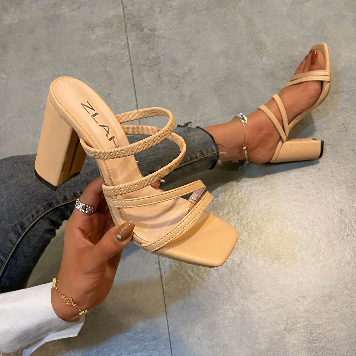Celeste Charm Open Toe Heels - Image 2