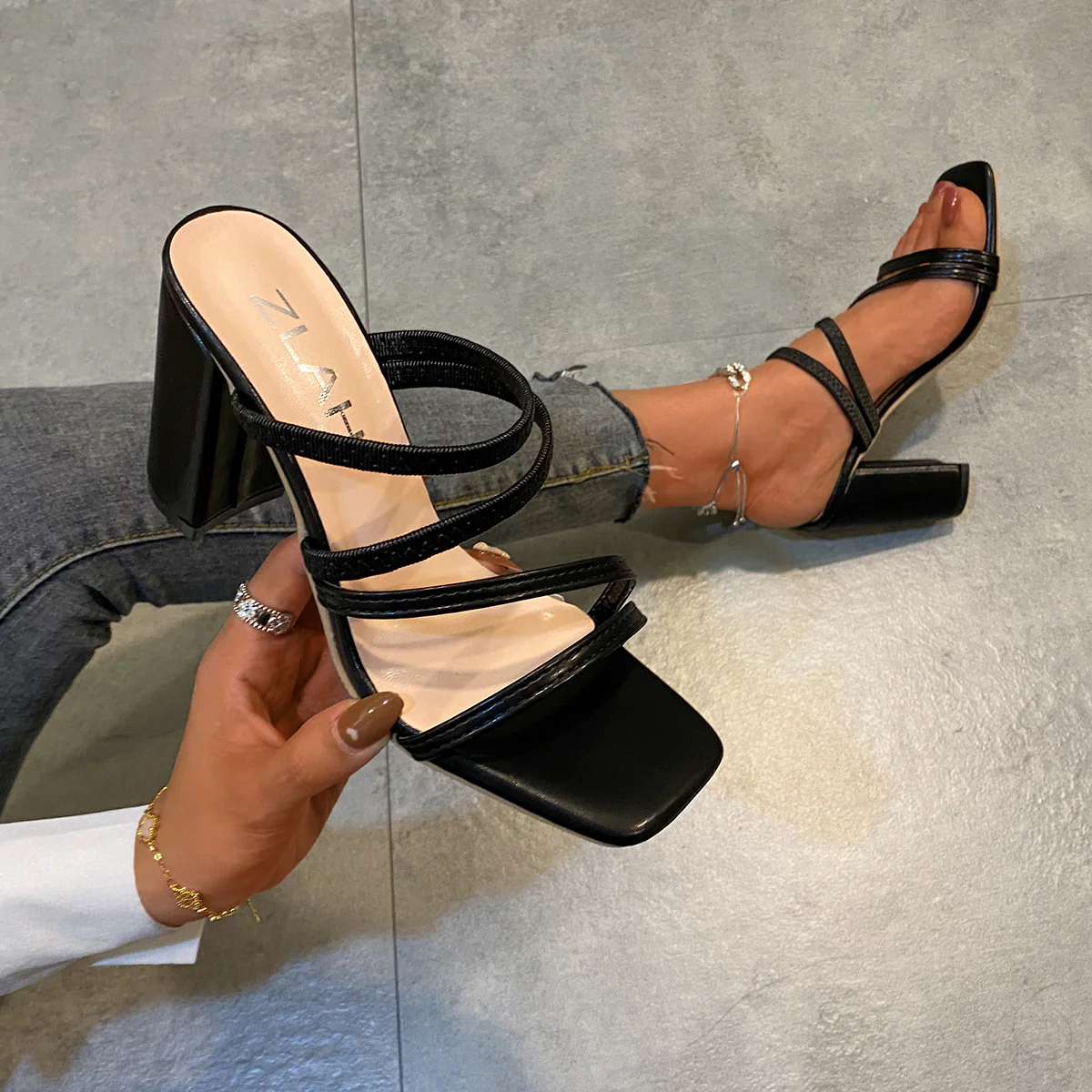 Celeste Charm Open Toe Heels - Image 5
