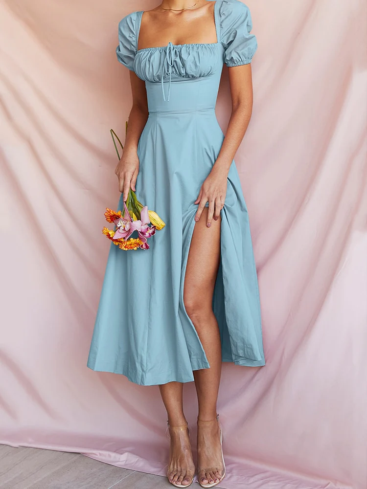 Clancy Ruched Tie Up Dress - Image 10