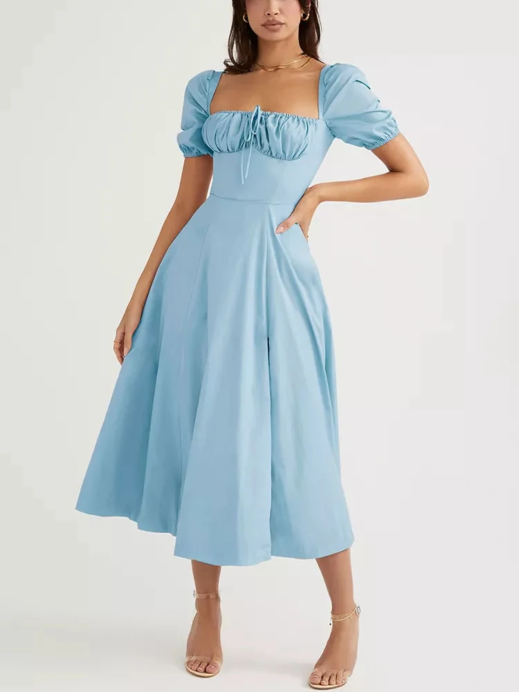 Clancy Ruched Tie Up Dress - Image 13