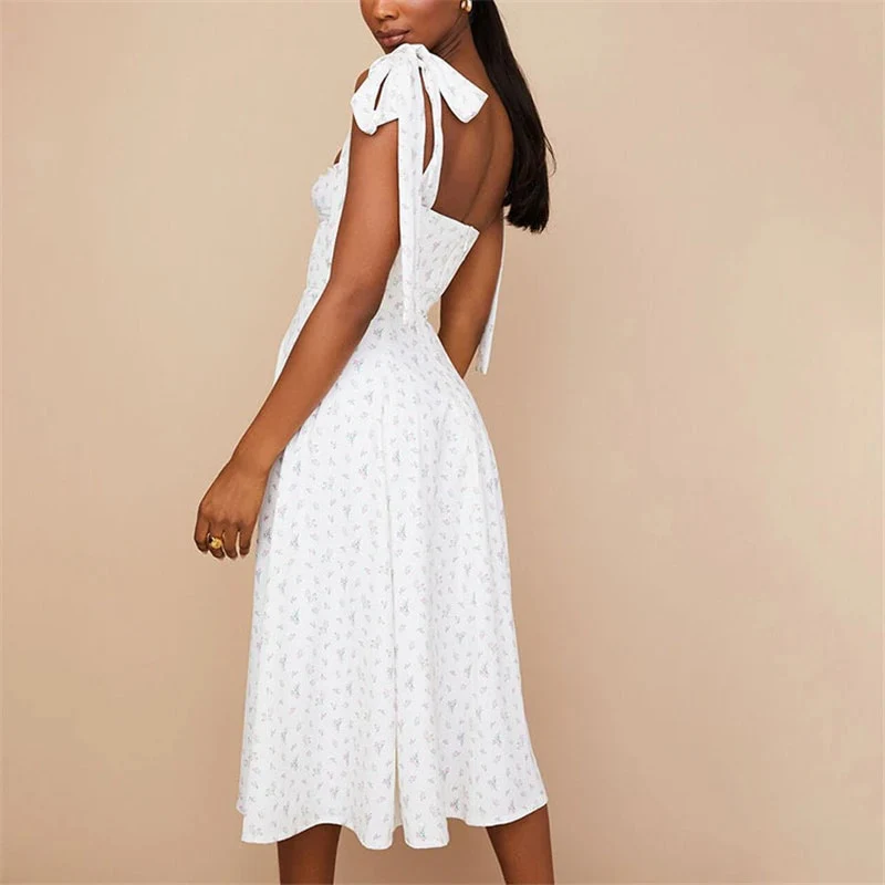 Clarissa Floral Print Knot Straps Dress - Image 12
