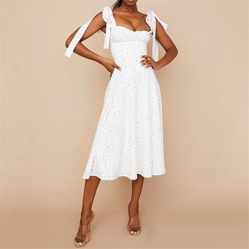 Clarissa Floral Print Knot Straps Dress - Image 13