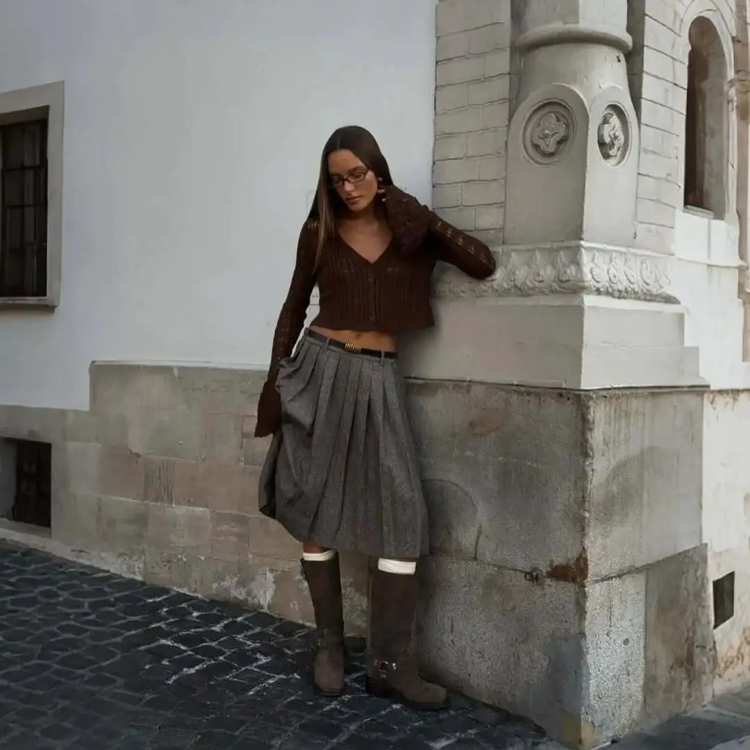 Coasting Through Hollow Out Knitted Cardigan - Image 15